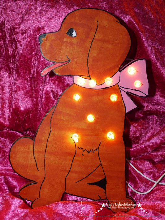 Hund / Hundewelpe Wandlampe / Kinderlampe mit LED