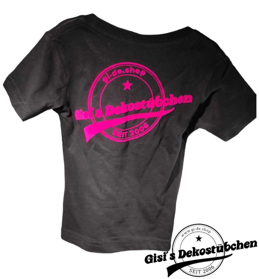 Baby / Kinder T-Shirt mit Wunschtext und unserm Logo zum Materialkostenpreis