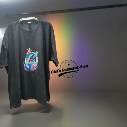 Kopfhörer T-Shirt - Schwarzes Baumwolle