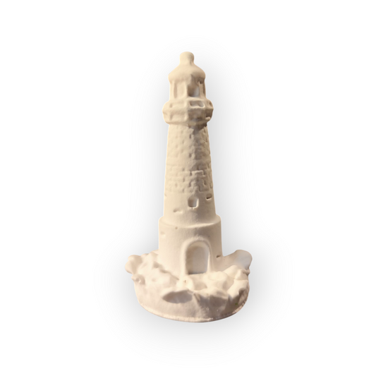Keramik-Leuchtturm 5,5 cm – handgefertigte Miniatur, weiß, 18 g