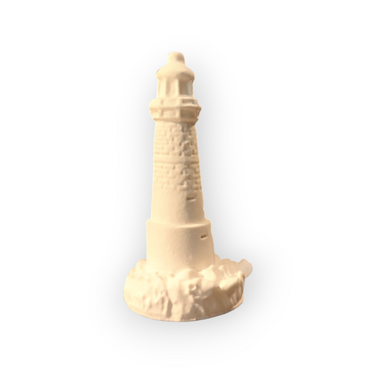 Keramik-Leuchtturm 5,5 cm – handgefertigte Miniatur, weiß, 18 g