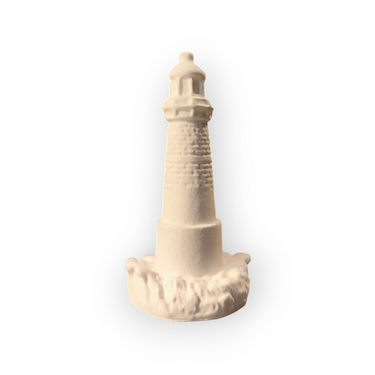 Keramik-Leuchtturm 5,5 cm – handgefertigte Miniatur, weiß, 18 g