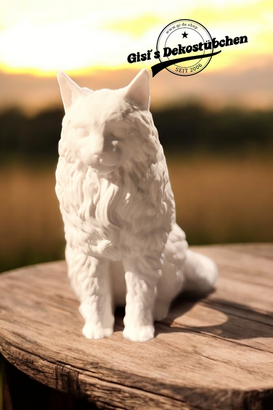 Keramik Maine Coon Katze Dekoration