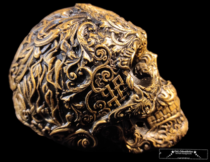 Keramik Totenkopf Gisi Schwarz/Gold