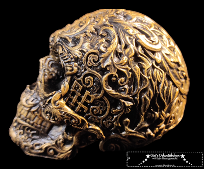 Keramik Totenkopf Gisi Schwarz/Gold
