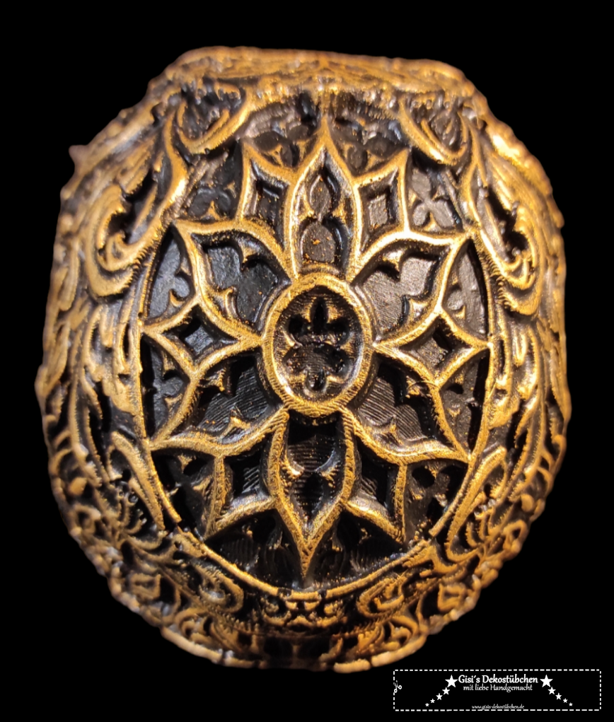 Keramik Totenkopf Gisi Schwarz/Gold