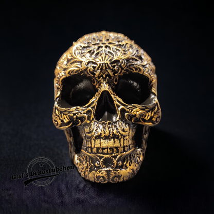 Keramik Totenkopf Gisi Schwarz/Gold