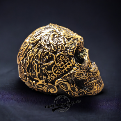 Keramik Totenkopf Gisi Schwarz/Gold