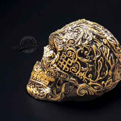 Keramik Totenkopf Gisi Schwarz/Gold