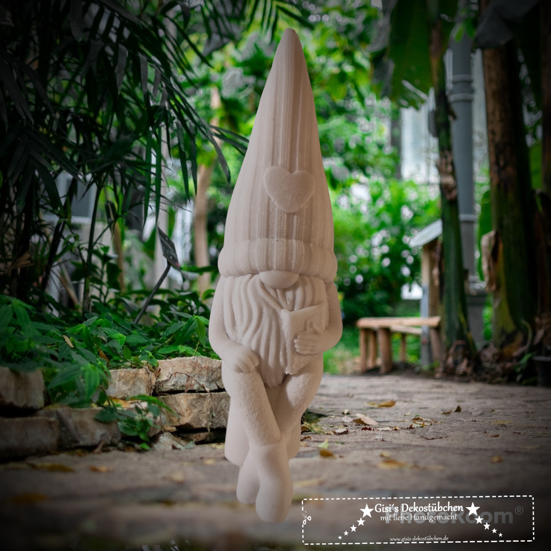 Keramik Wichtel Nr. 1 sitzende mit Herz