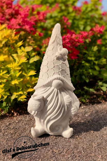 Keramik Wichtel mit Biene und Honig
