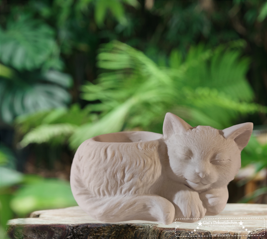 Keramik Katze Blumenübertopf