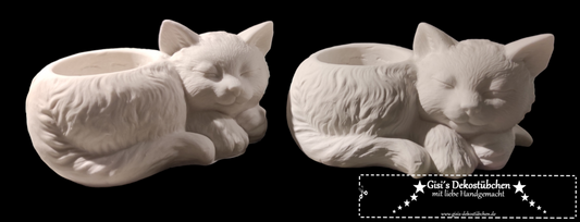 Keramik Katze Blumenübertopf