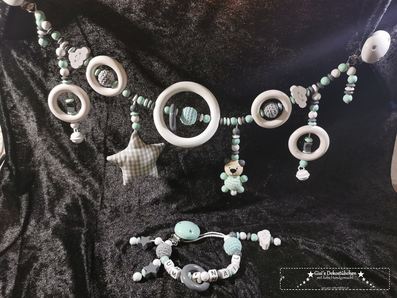 Schnullerkette Kinderwagenkette Set