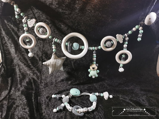 Schnullerkette Kinderwagenkette Set