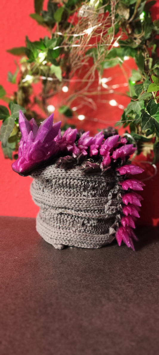 Kristall Drache 3D Druck - Flexi Drache 27cm PLA Deko Fantasy Sammler