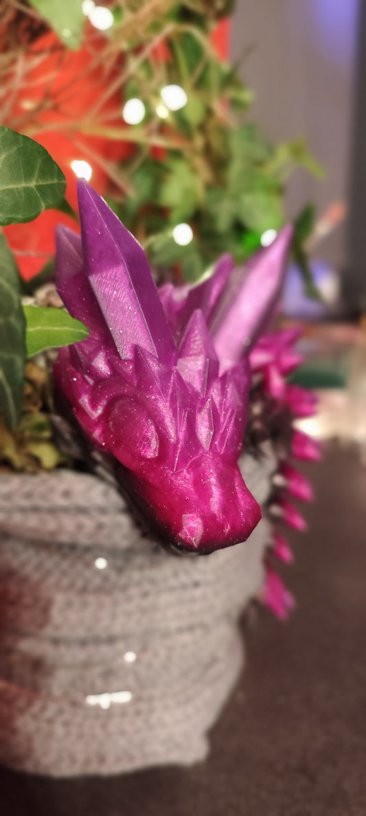 Kristall Drache 3D Druck - Flexi Drache 27cm PLA Deko Fantasy Sammler