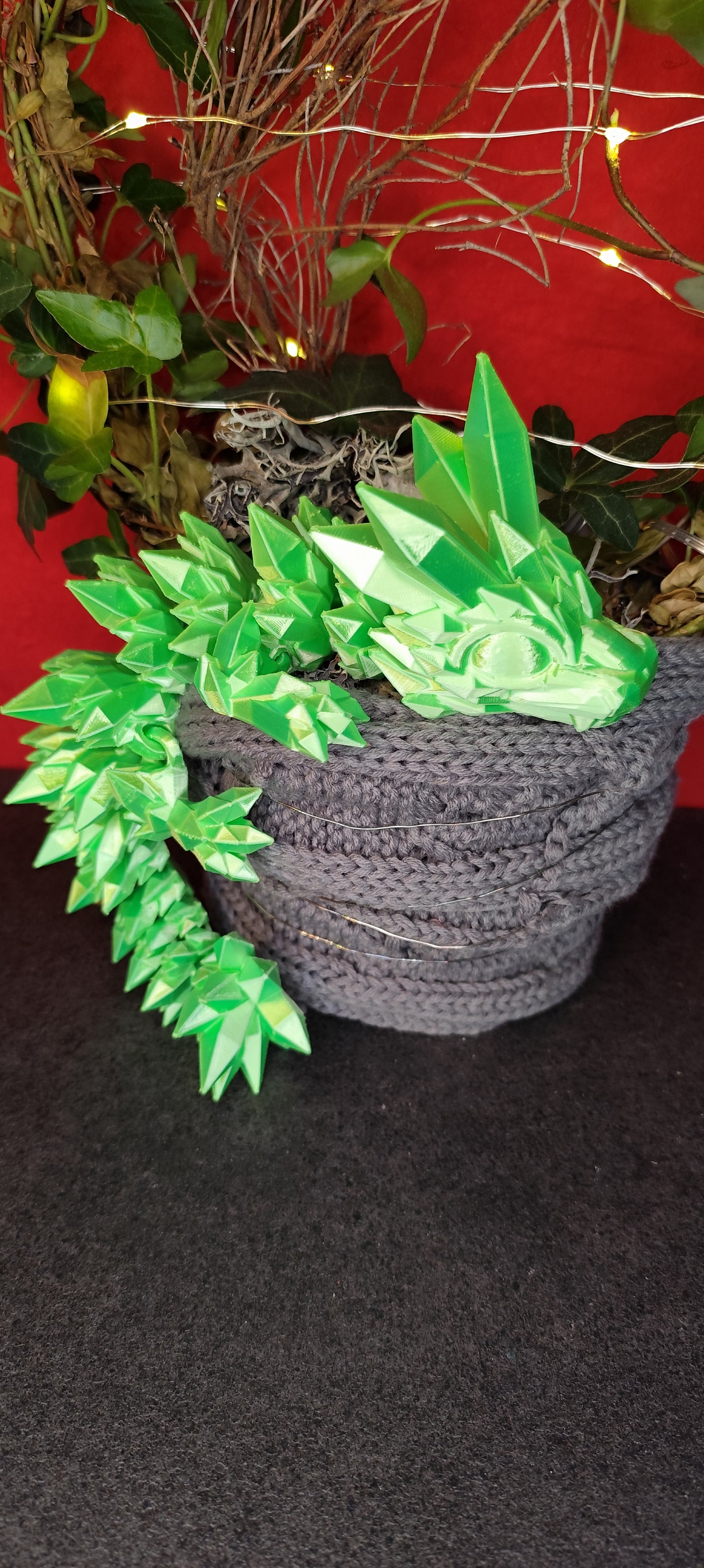 Kristall Drache 3D Druck – Flexi Drache 27 cm – PLA – 28 Farben – Fantasy Deko