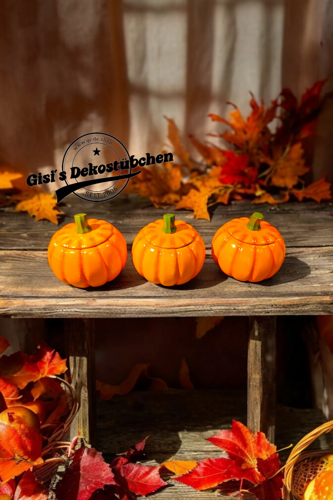 Kürbis Dose mit Deckel Keramik Halloween