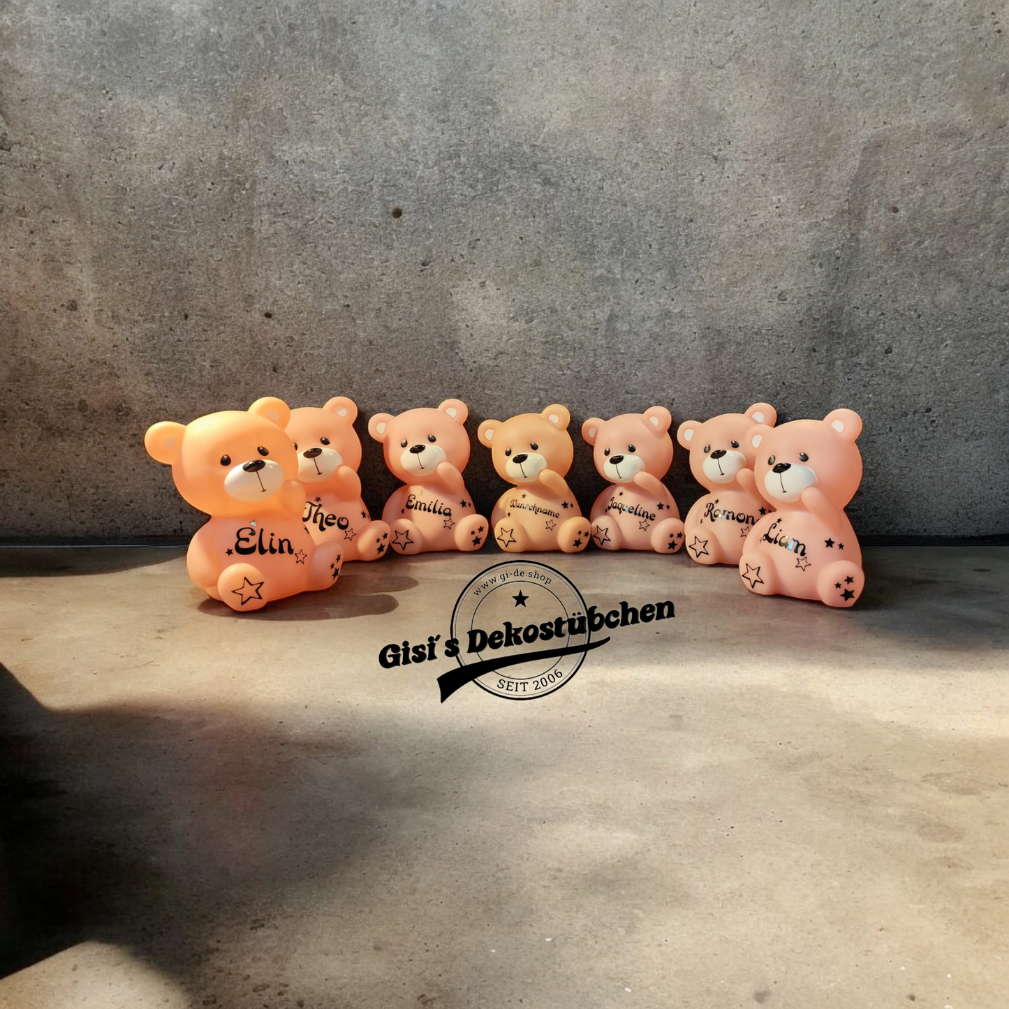 Led Lampe Nachtlicht Bär Teddy mit Namen