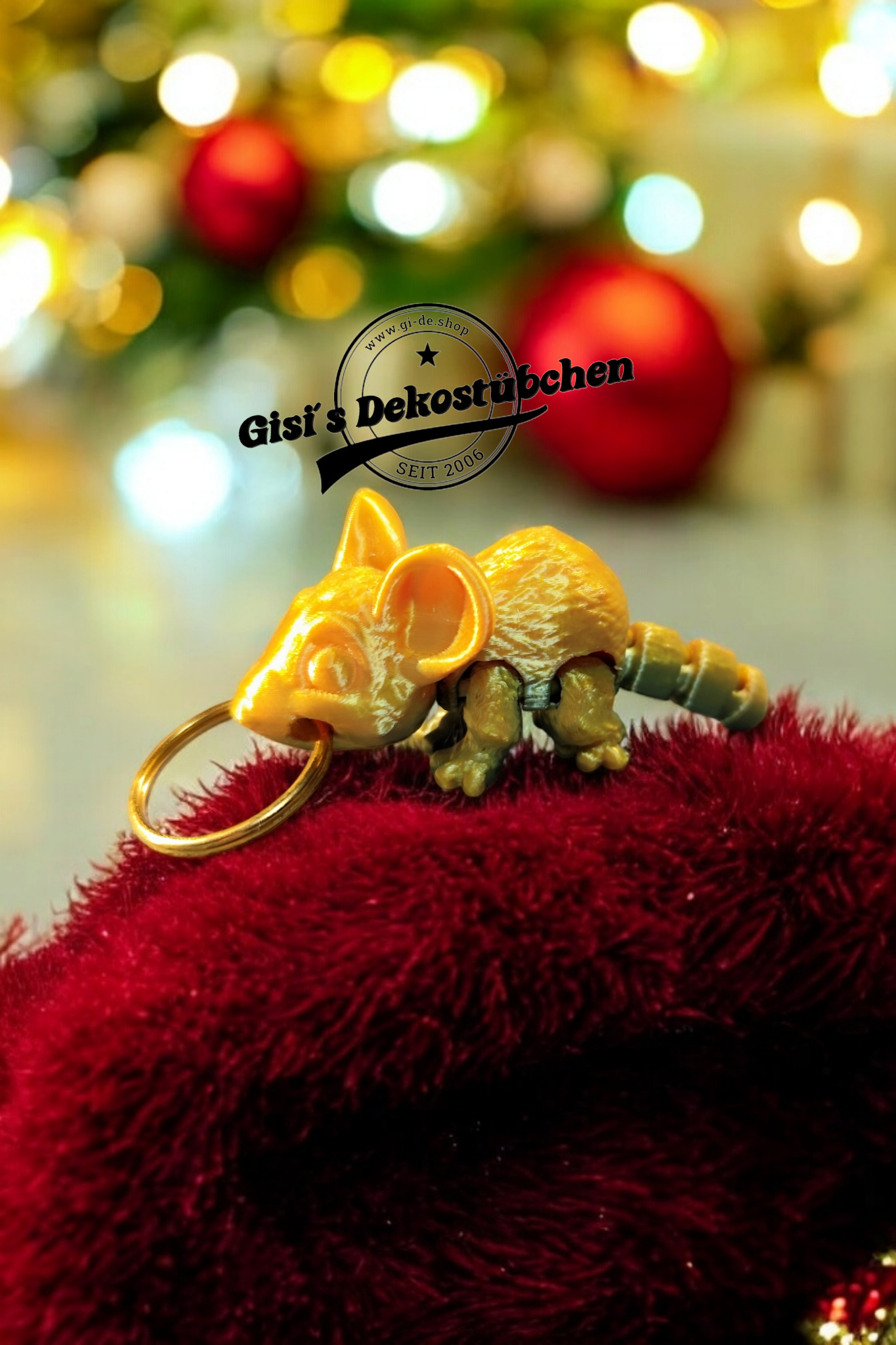 Maus 3D Druck Schlüsselanhänger Figur Deko