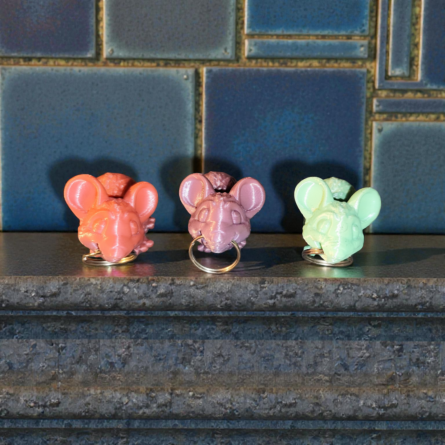 Maus 3D Druck Schlüsselanhänger Figur Deko