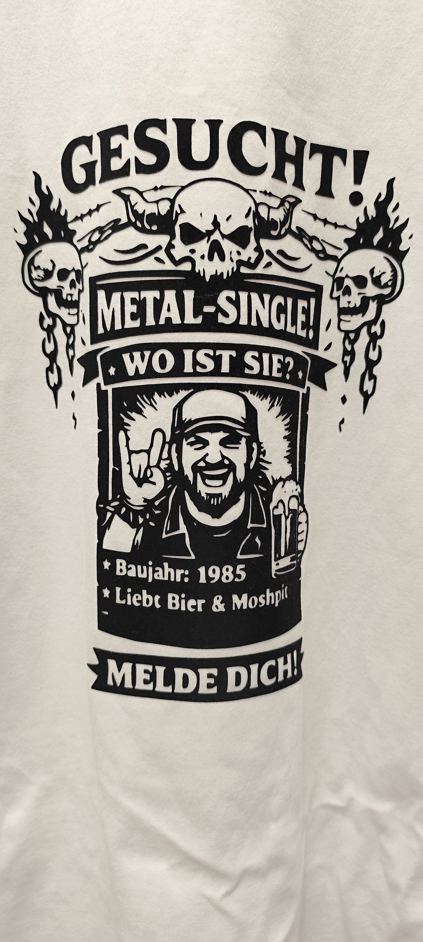 Metal Single T-Shirt personalisiert – Fun Shirt für Metal Fans mit Wunsch Baujahr