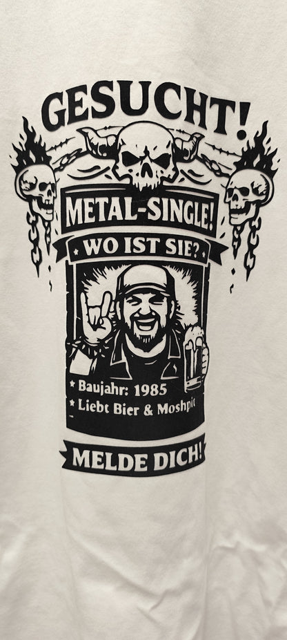 Metal Single T-Shirt personalisiert – Fun Shirt für Metal Fans mit Wunsch Baujahr
