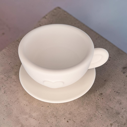 Mini Keramik Tasse mit Untertasse – Dekoschale