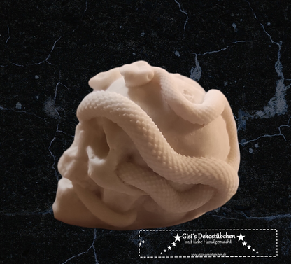 Mini Keramik Totenkopf mit Schlangen