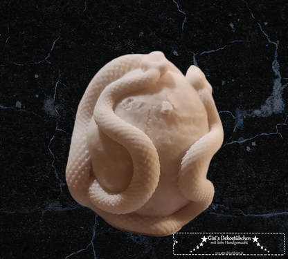 Mini Keramik Totenkopf mit Schlangen