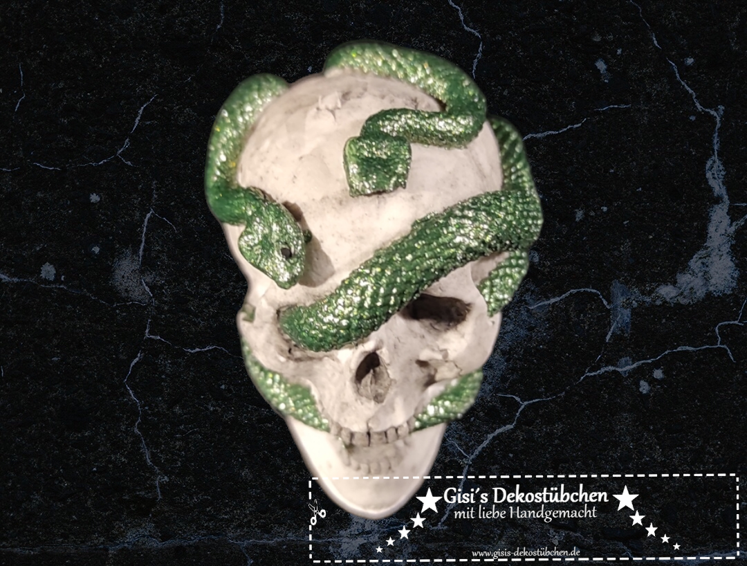 Mini Keramik Totenkopf Schlangen