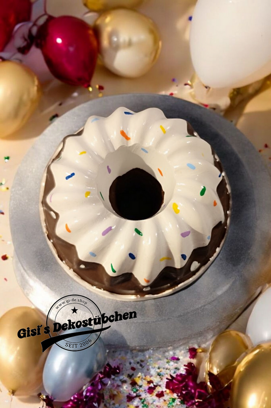 Mini Gugelhupf | Handbemalt Gugelhupfe | Kerzenständer | Pustekuchen | Kuchenstück