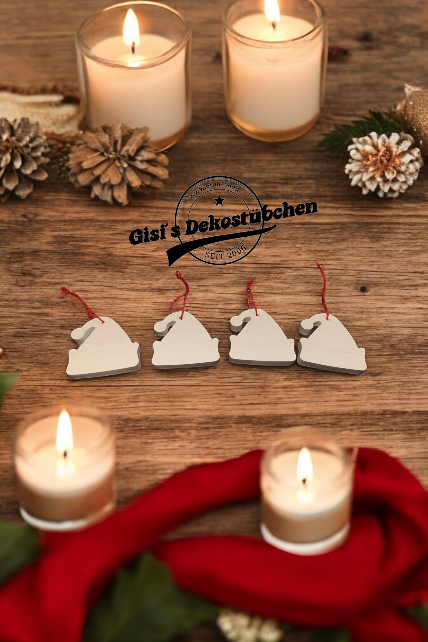 Mütze, Keramik Weihnachten, Christbaumschmuck, Wohndeko