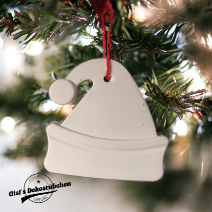 Mütze, Keramik Weihnachten, Christbaumschmuck, Wohndeko