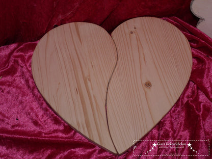 Partnerbrettchen geteiltes Herz für Verliebte