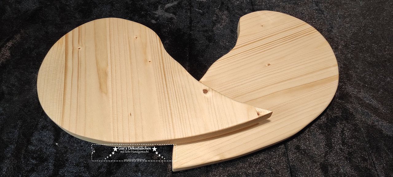 Partnerbrettchen geteiltes Herz für Verliebte