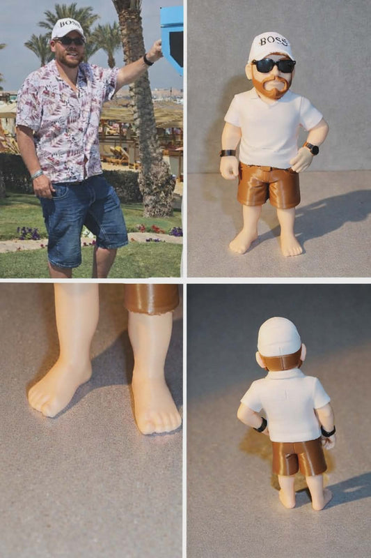 Personalisierte Comicfigur nach Foto – 3D gedruckte Mini Figur ca. 15 cm – Individuelles Geschenk