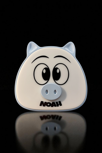 Personalisierte Nachtlampe – süßes Schweinchen mit Name, Touch- & Dimmfunktion, akkubetrieben