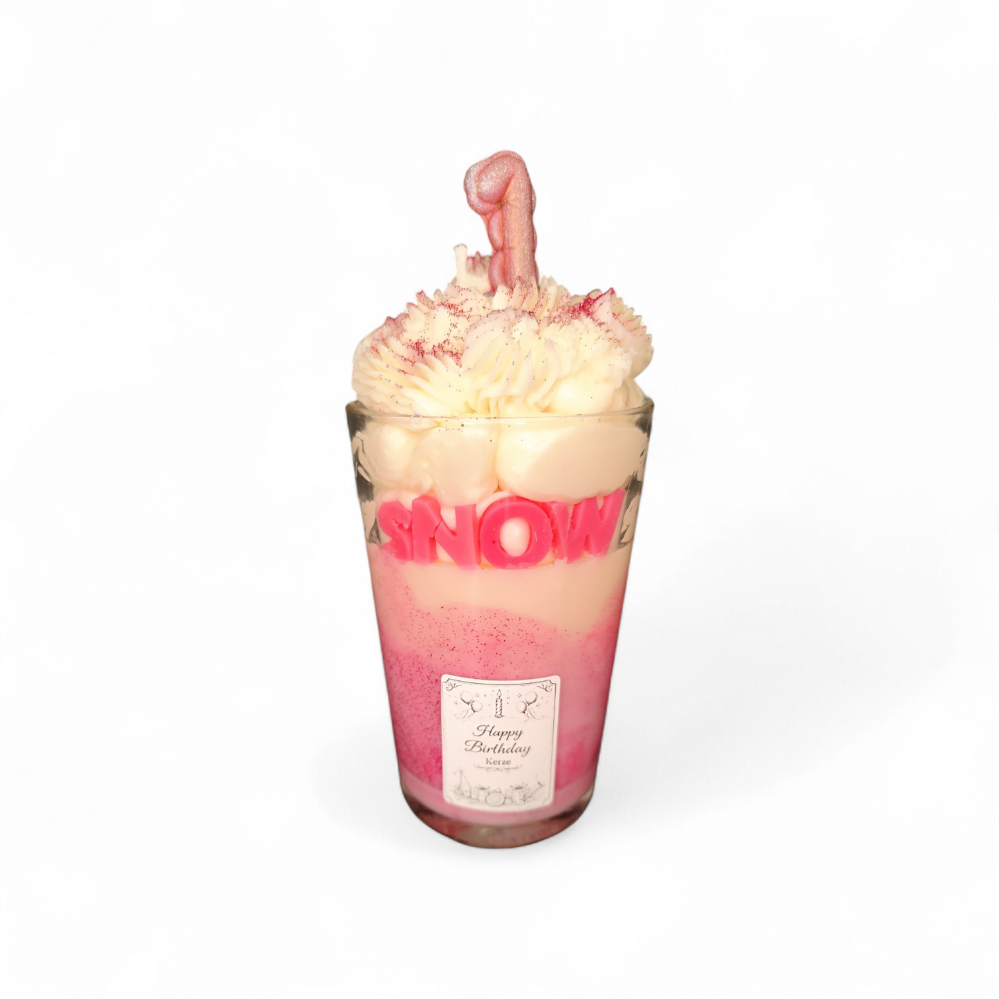 Personalisierte Happy Birthday Kerze im Glas – Sojawachs, Wunschdesign