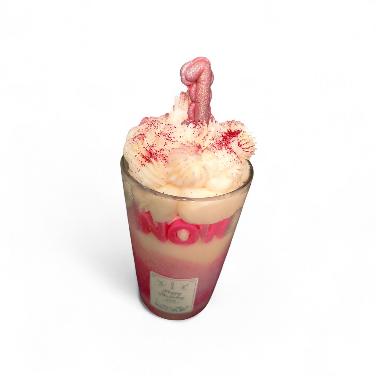 Personalisierte Happy Birthday Kerze im Glas – Sojawachs, Wunschdesign