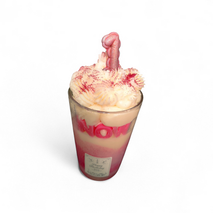 Personalisierte Happy Birthday Kerze im Glas – Sojawachs, Wunschdesign