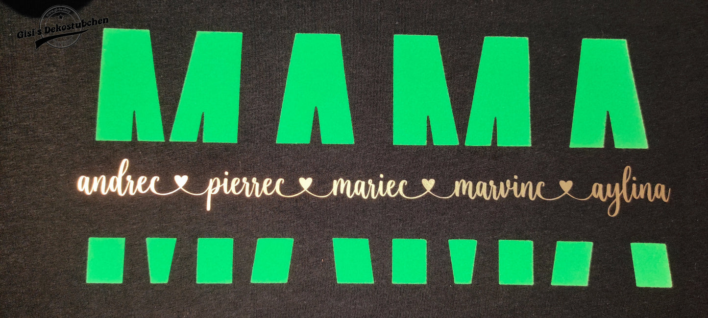 Mama T-Shirt mit Kindernamen Geschenk