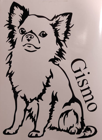 Personalisierter Chihuahua Vinyl Aufkleber