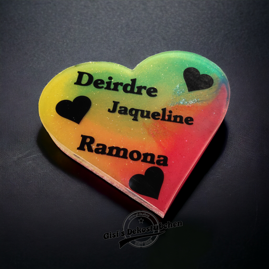 Personalisiertes Herz zum hinstellen Resin