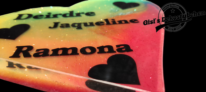 Personalisiertes Herz zum hinstellen Resin