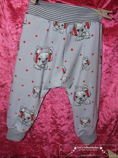 Pumphose Jersey Hund hellgrau