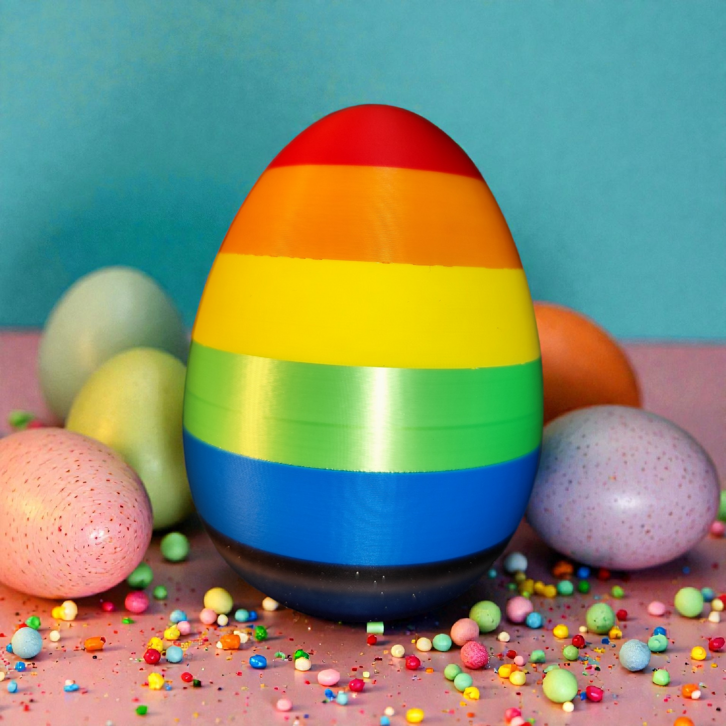 Regenbogenei mit Schraubverschluss – 3D Osterei zum Befüllen – Osterdeko