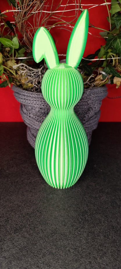 Rillen Hase 3D Druck Knickohr - Elegante Deko Wunschfarbe Ostern PLA 21cm
