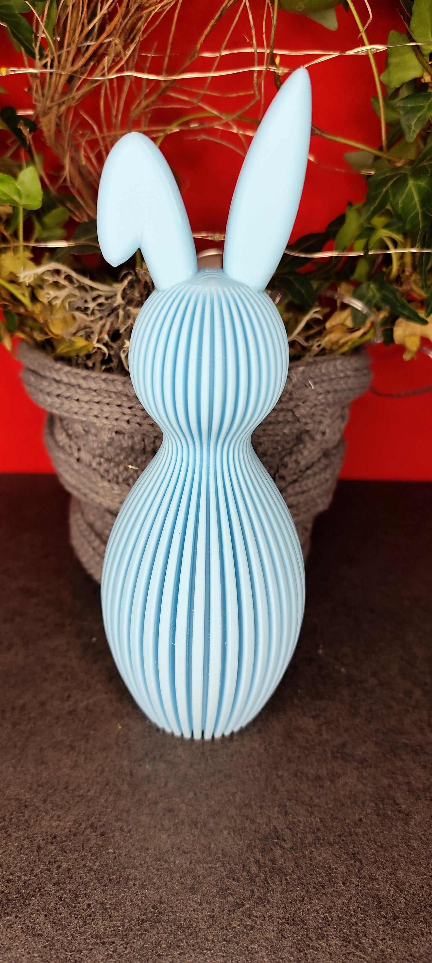 Rillen Hase 3D Druck Knickohr - Elegante Deko Wunschfarbe Ostern PLA 21cm
